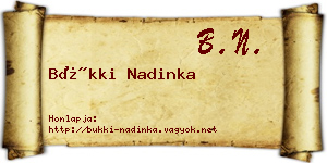 Bükki Nadinka névjegykártya